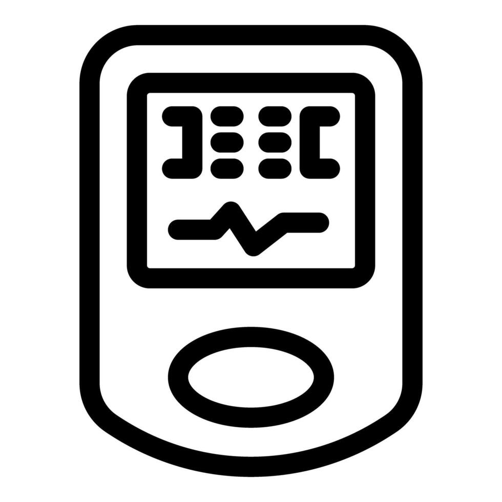 Medical device showing heartbeat on screen icon vector