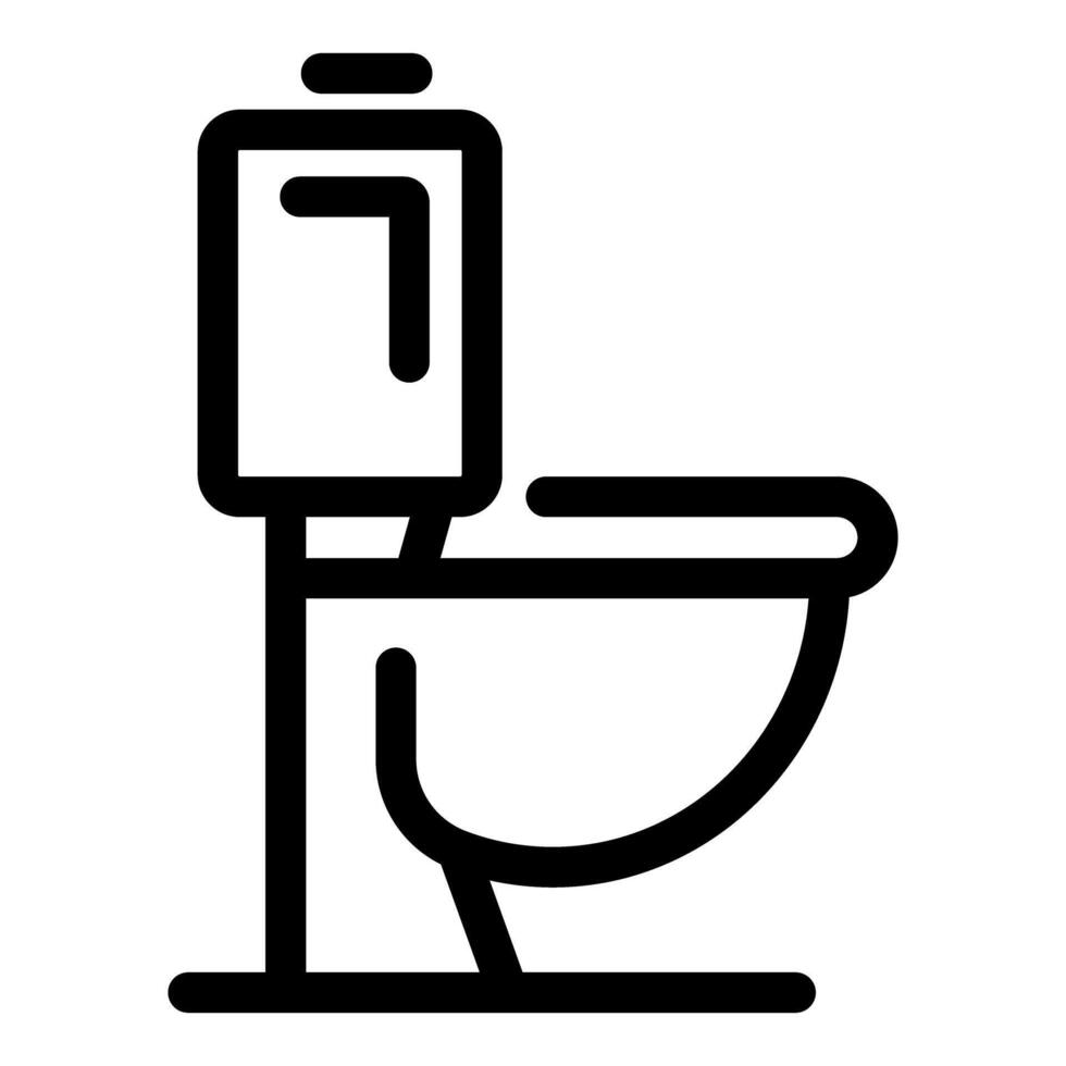 Line icon of a toilet with closed lid and water tank vector