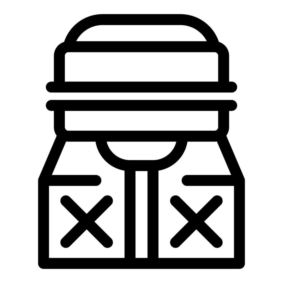 Delivery man holding fragile package with both hands wearing uniform vector