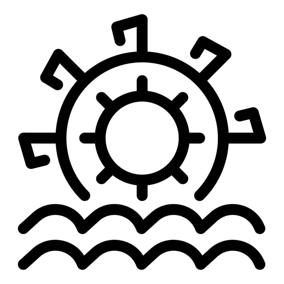 Water turbine generating renewable energy from river current vector