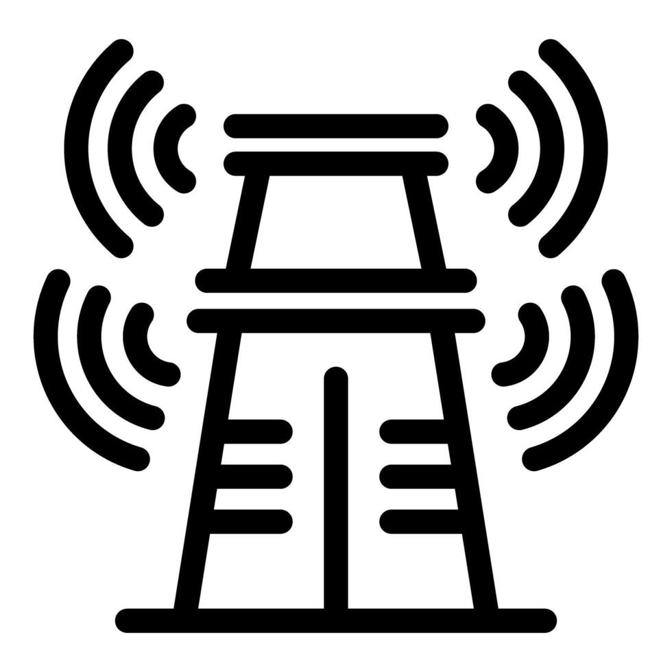 Radio tower transmitting signals for long distance communication vector