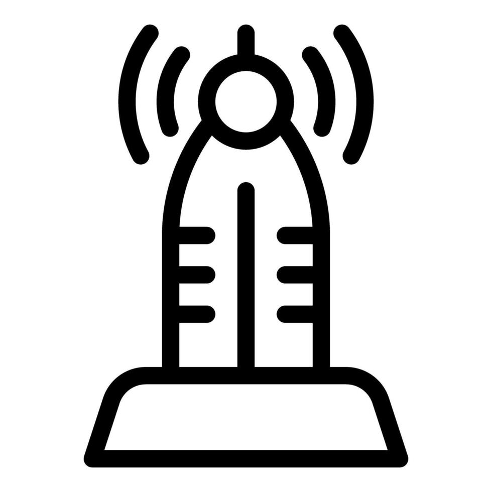 Electronic thermometer showing temperature with radio waves icon vector