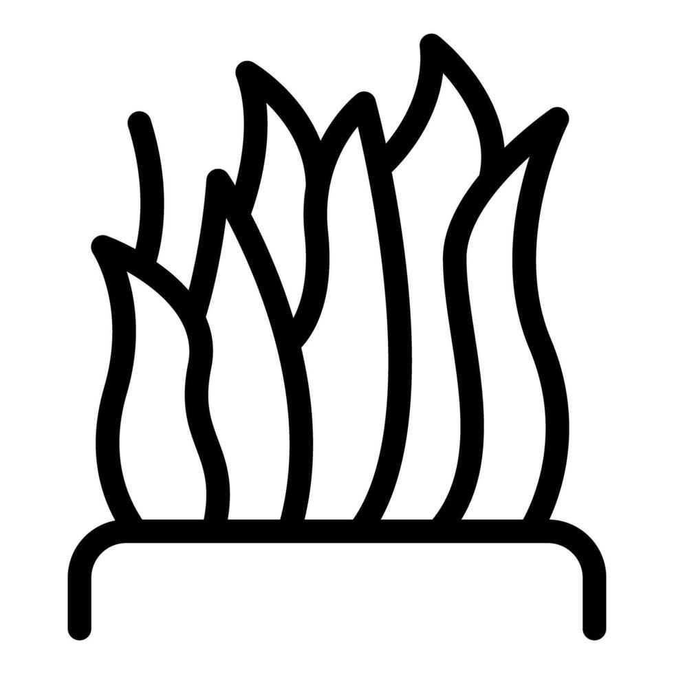 Thick line icon representing grass growing from the ground vector