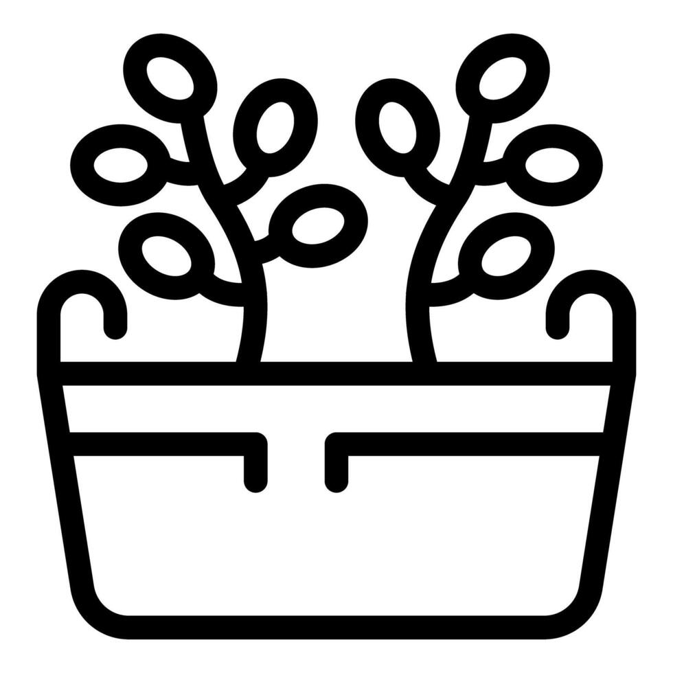 Two plants growing in a same pot icon vector