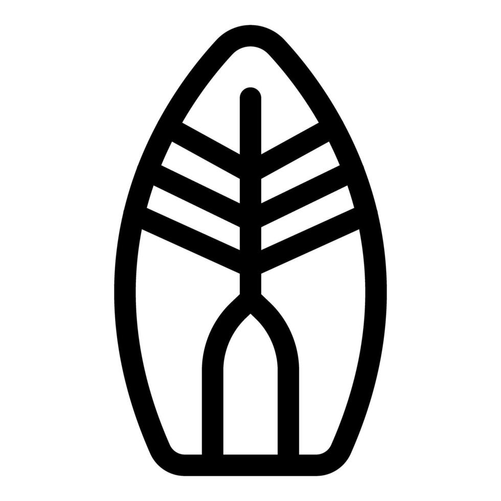 Simple bold outline icon of a salmon fillet vector