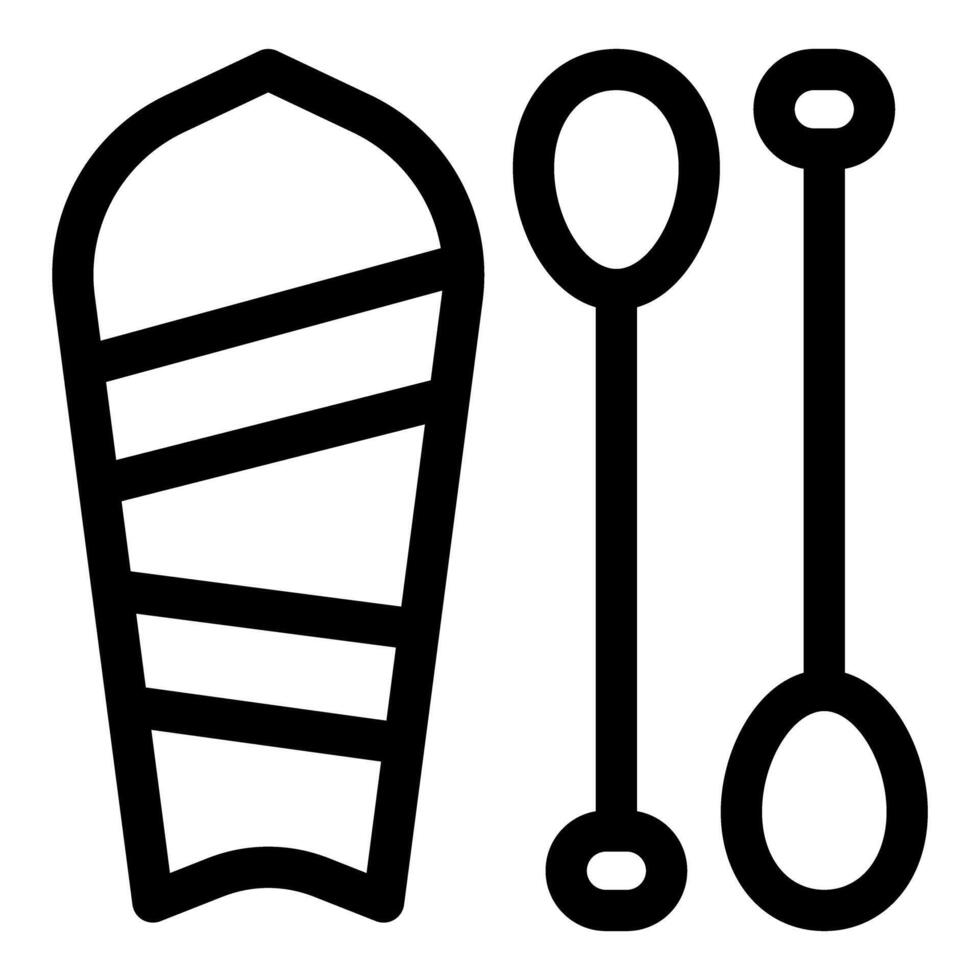 Surfboard and paddle oars for practicing water sport vector