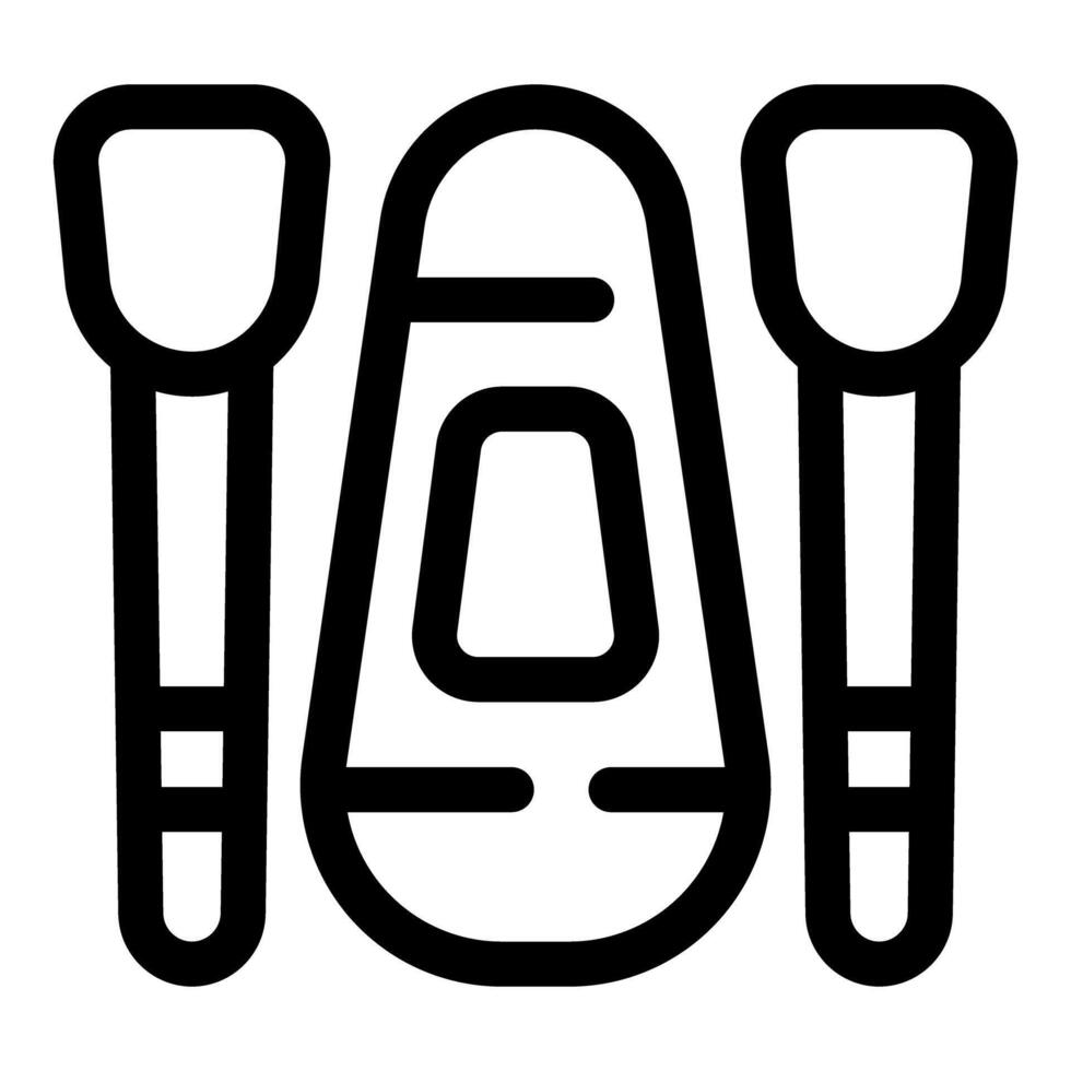 Inflatable boat with paddles for river rafting icon outline vector