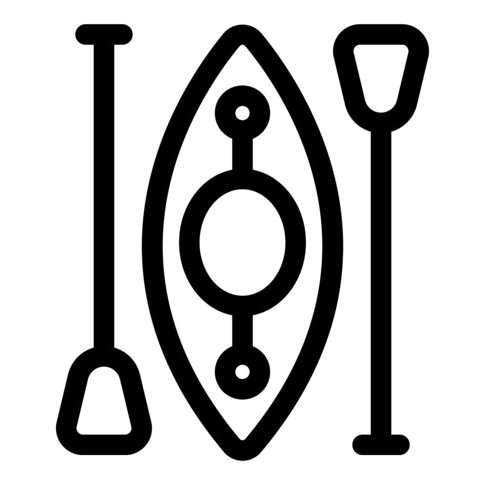 Kayak with paddle minimalist icon representing water sports and outdoor activities vector