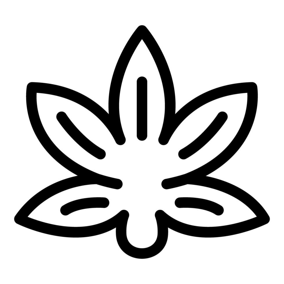 Black and white icon of a cannabis leaf with seven leaflets vector
