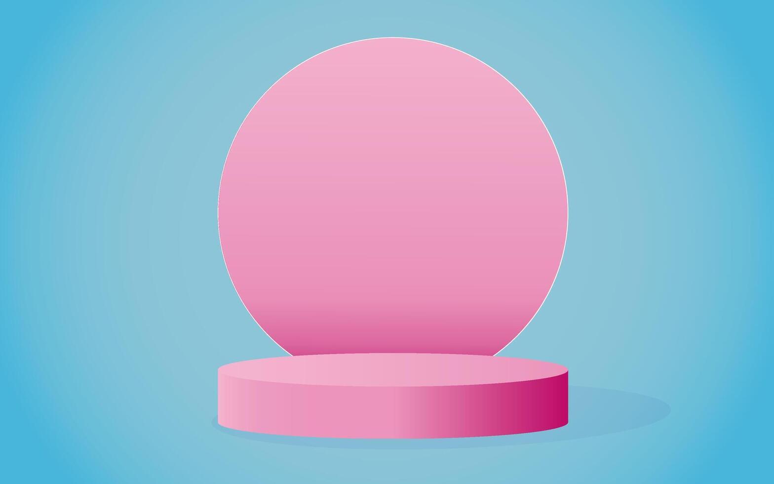 Abstract mock up scene in pink color. Pink Podium with copy space for product on blue background. illustration vector