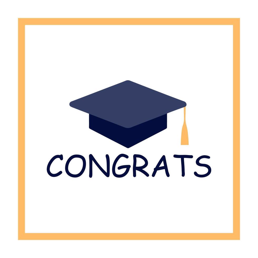 template for greeting card, banner, sticker, label, shirt. Happy graduation day. vector