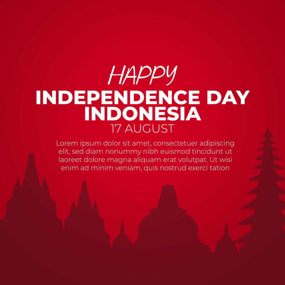 template design, for Indonesian independence day vector