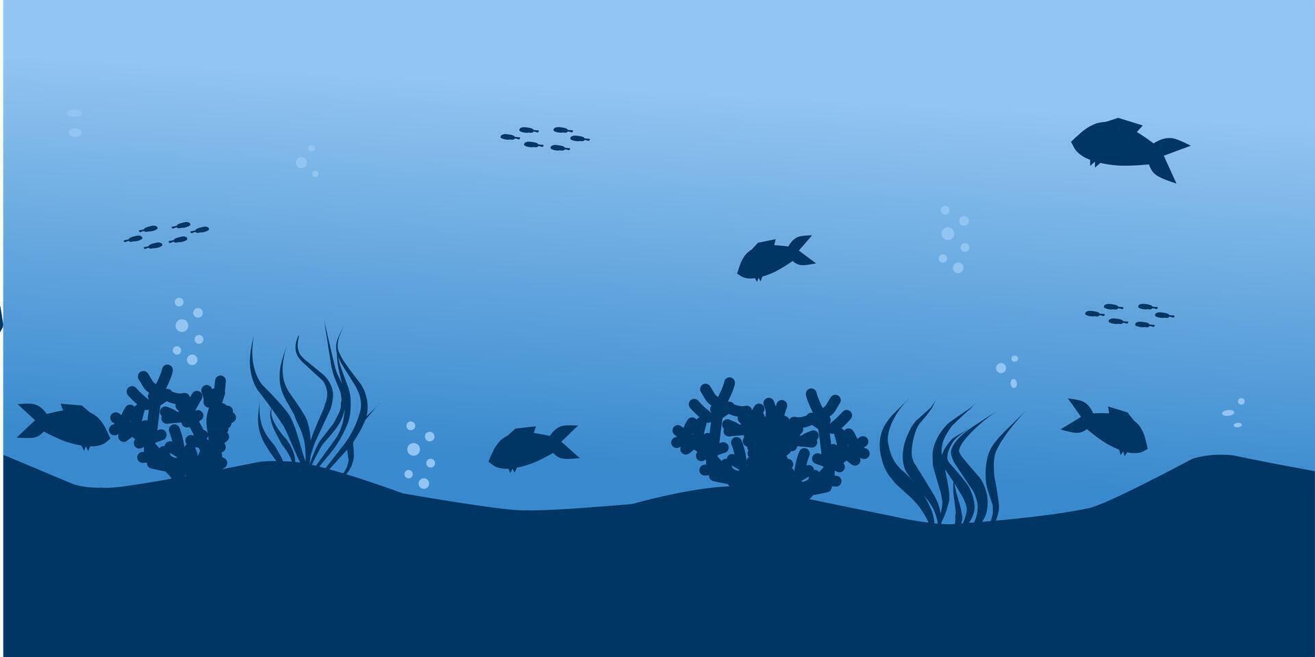 underwater scene with fish and coral vector