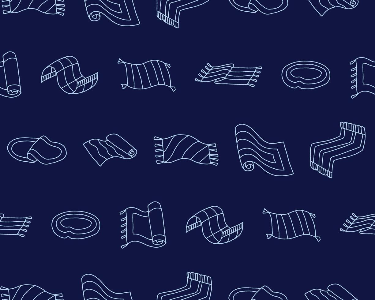 Outline Collection of Rug Carpet with Stars Seamless Pattern illustration Design vector