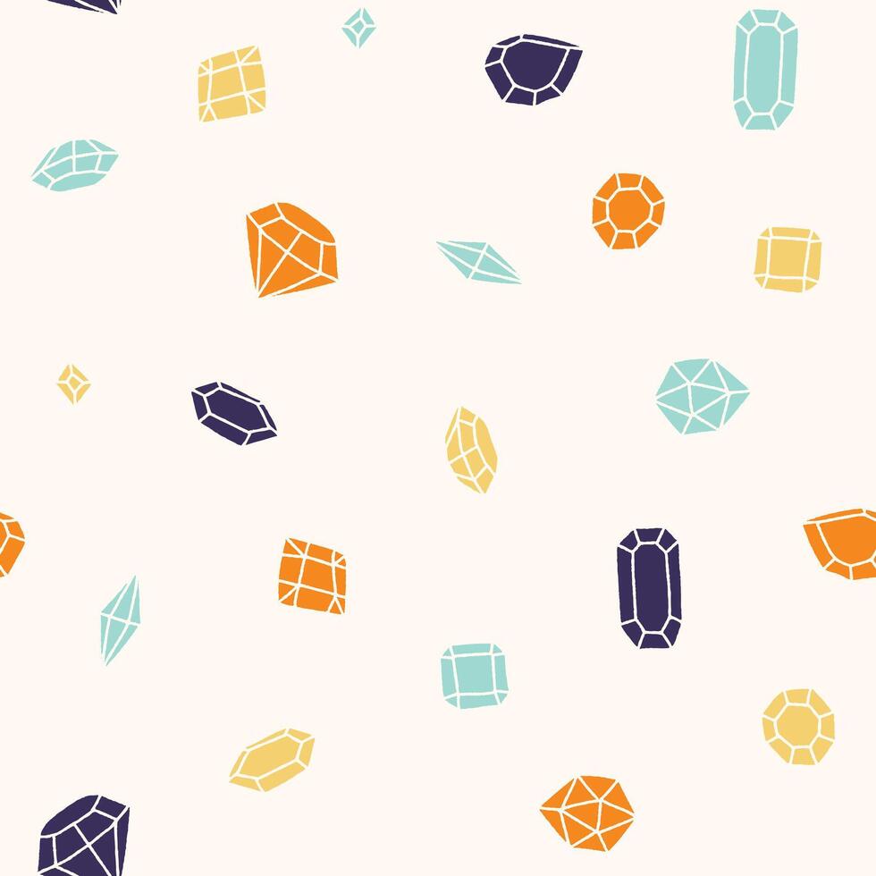 Gemstone Seamless Pattern illustration for Print, Wallpaper, Decoration. vector