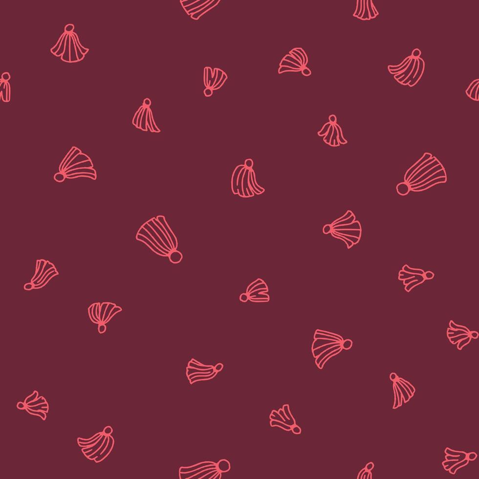 Outline Bunch of Tassels Seamless Pattern illustration Design vector