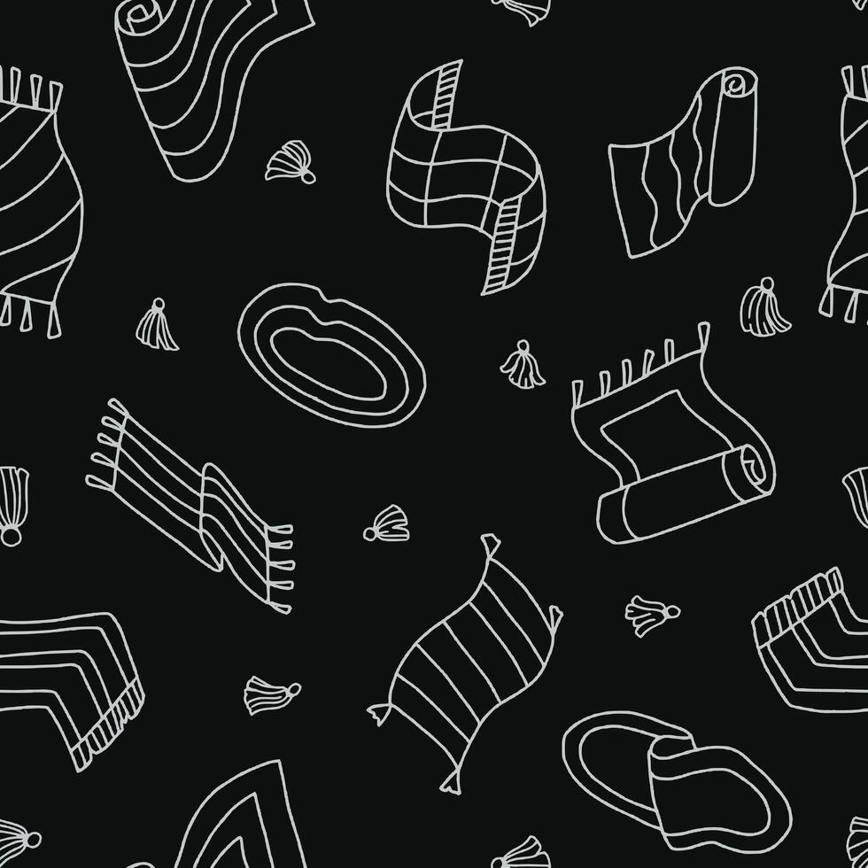 Outline Rug Carpet Seamless Pattern illustration Design vector
