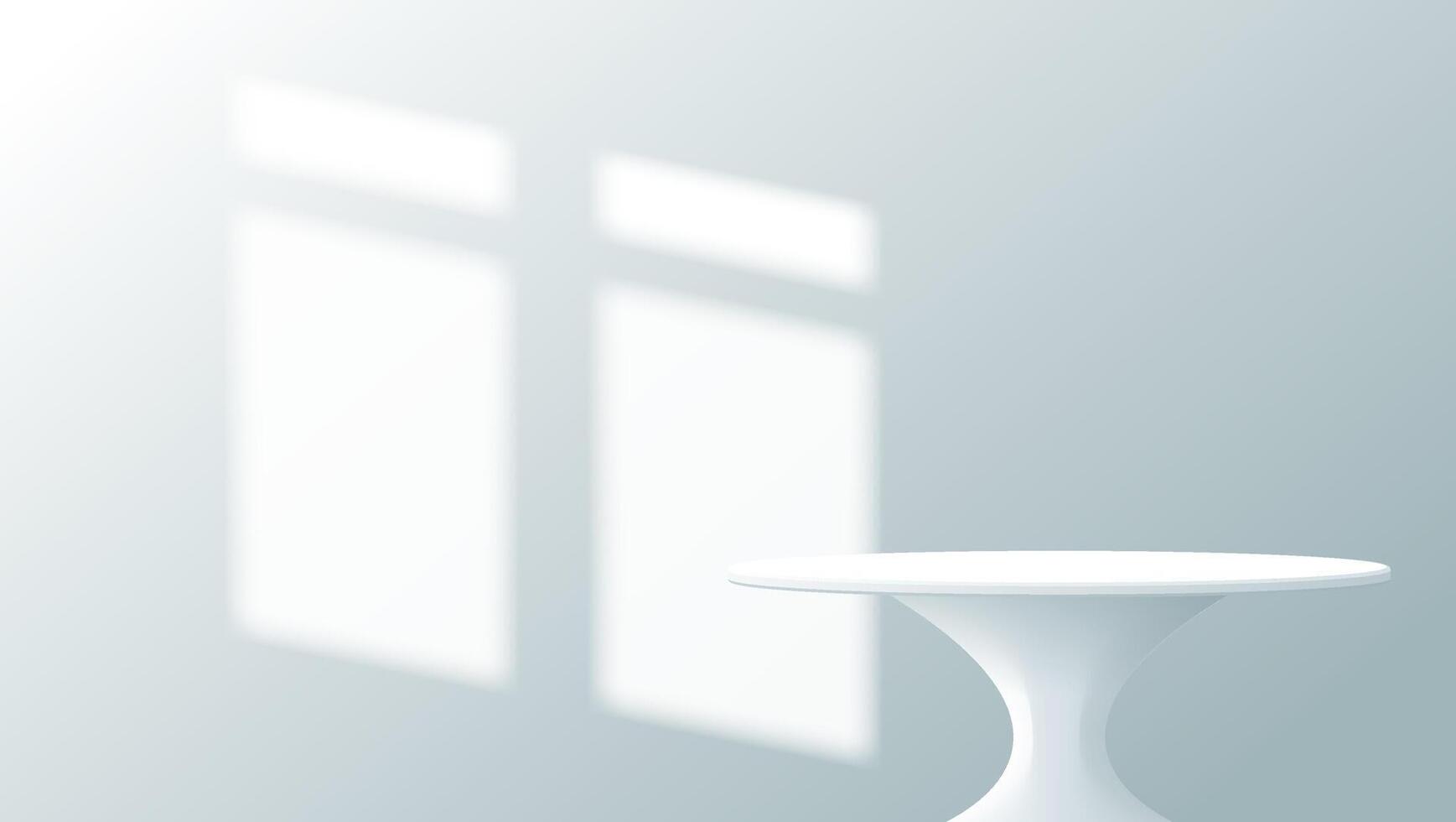white table podium with windows shadow overlay vector