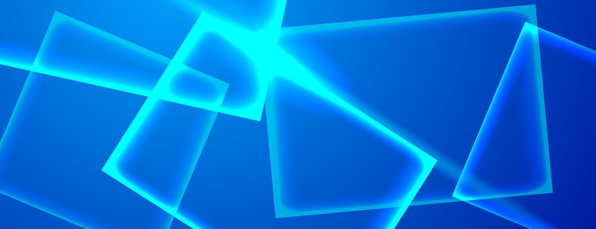 blue square neon light abstract background vector