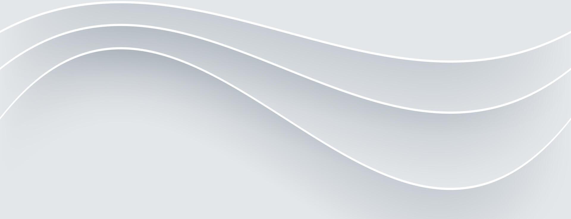 white layer wave background with realistic style vector