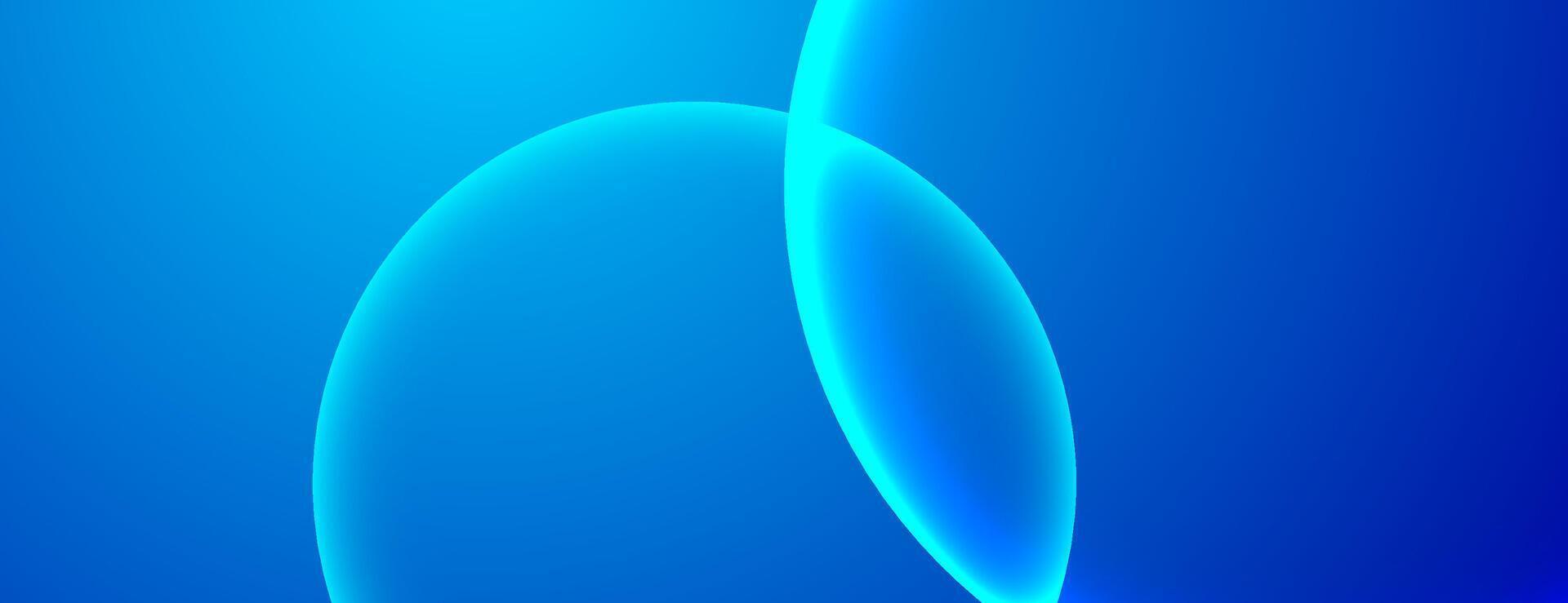 abstract blue neon light circular background vector