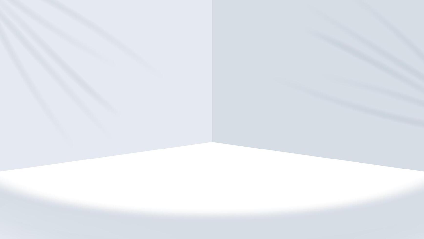3d white product display studio with shadow overlay vector