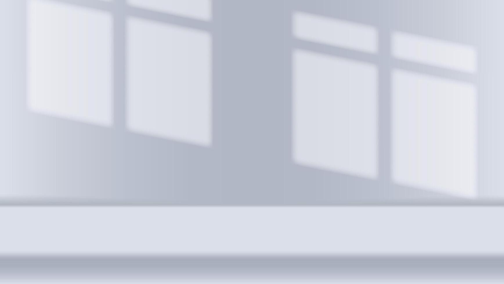 3d white grey product display studio with window shadow overlay vector