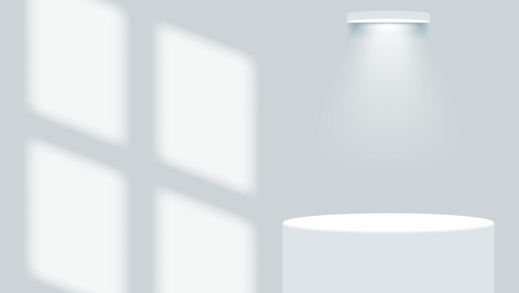 3d white product display podium with window shadow overlay vector
