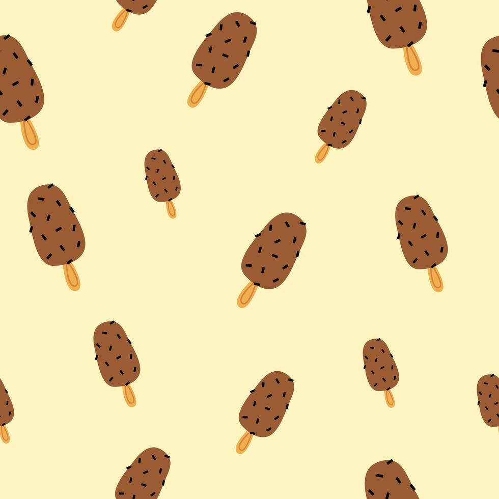 Seamless pattern with ice cream. illustration in flat style. Cute minimalistic pattern. For textiles and packaging. vector