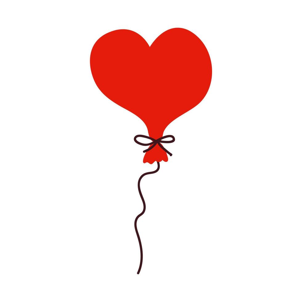Balloon in the shape of a heart. illustration with white isolated background. vector