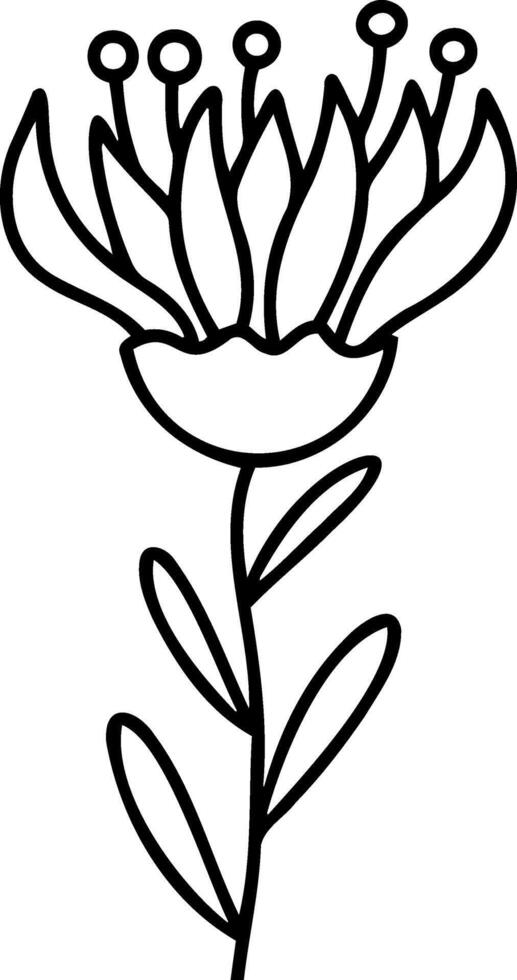 Flower clipart Cartoon sketch icon vector