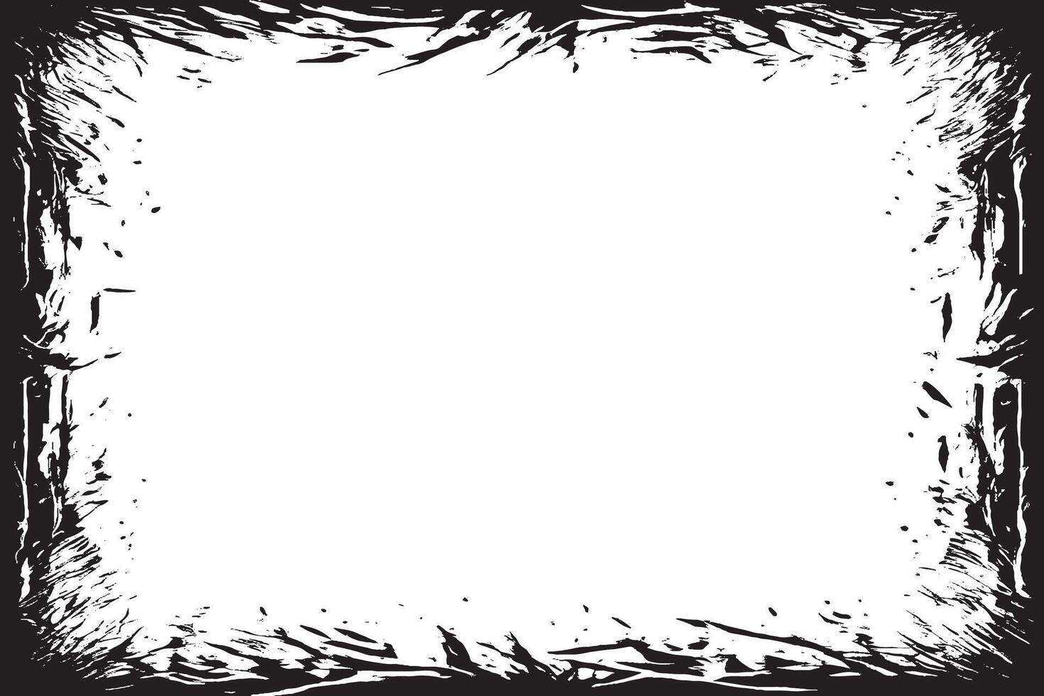 Weathered and Rough Black Grunge Texture on White Background vector