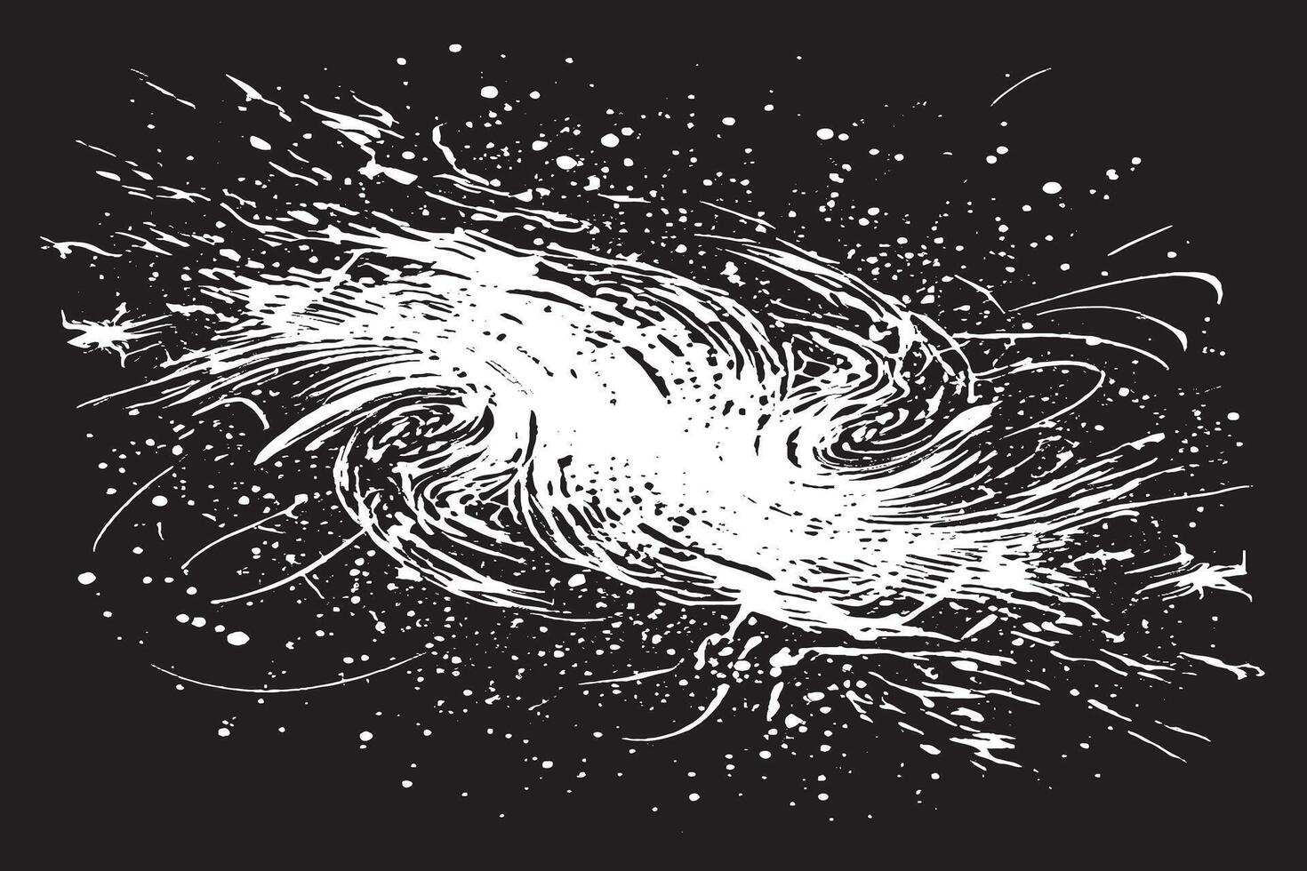 Gritty and Rough Black Grunge Texture Overlay on White Background vector