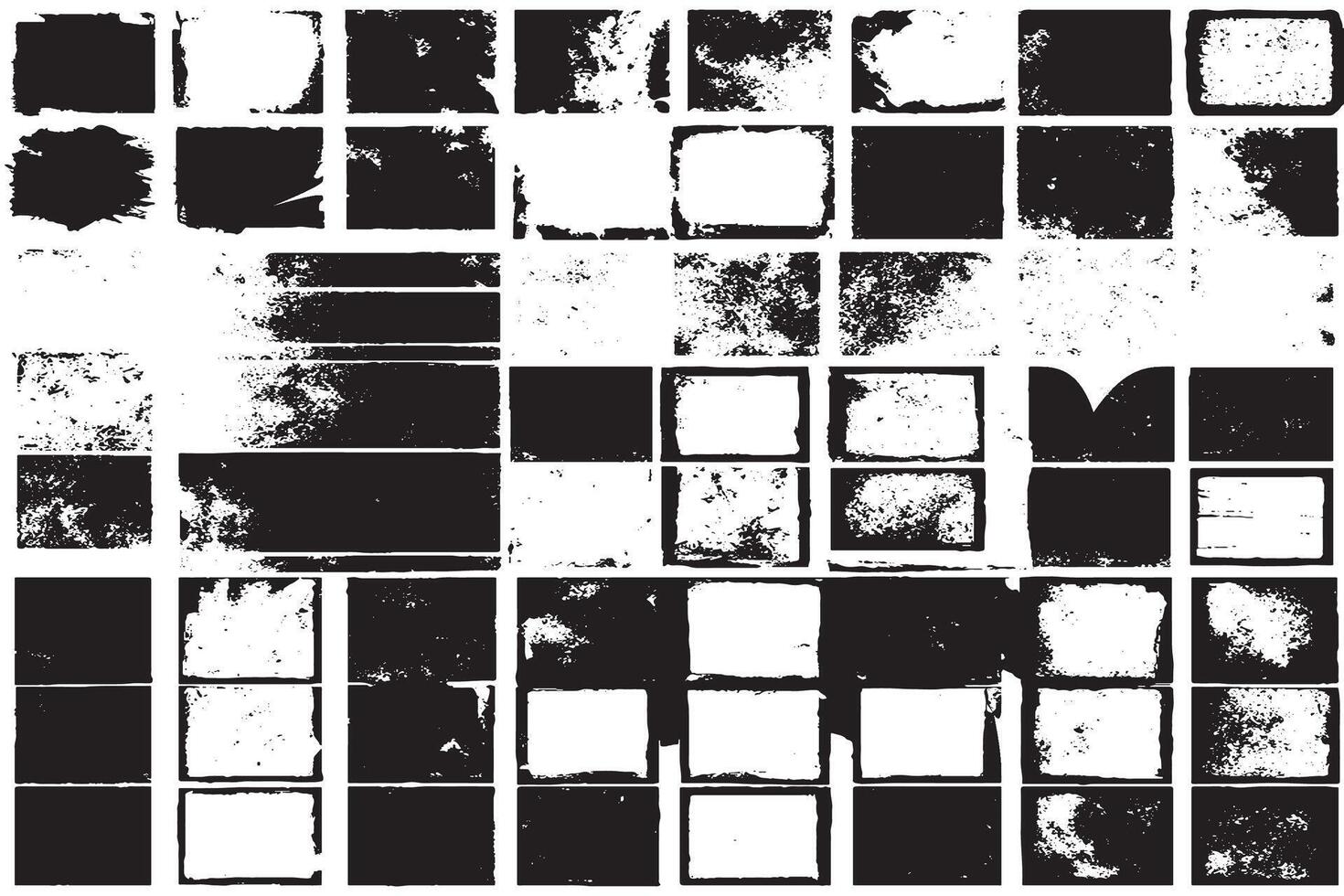 Distressed Black Monochrome Texture with Gritty Grunge Effect on White Background vector