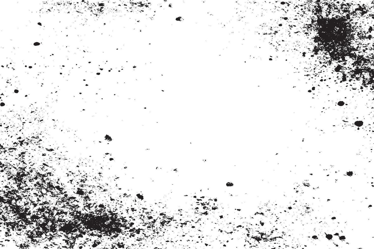 Distressed Black Monochrome Texture with Gritty Grunge Effect on White Background vector