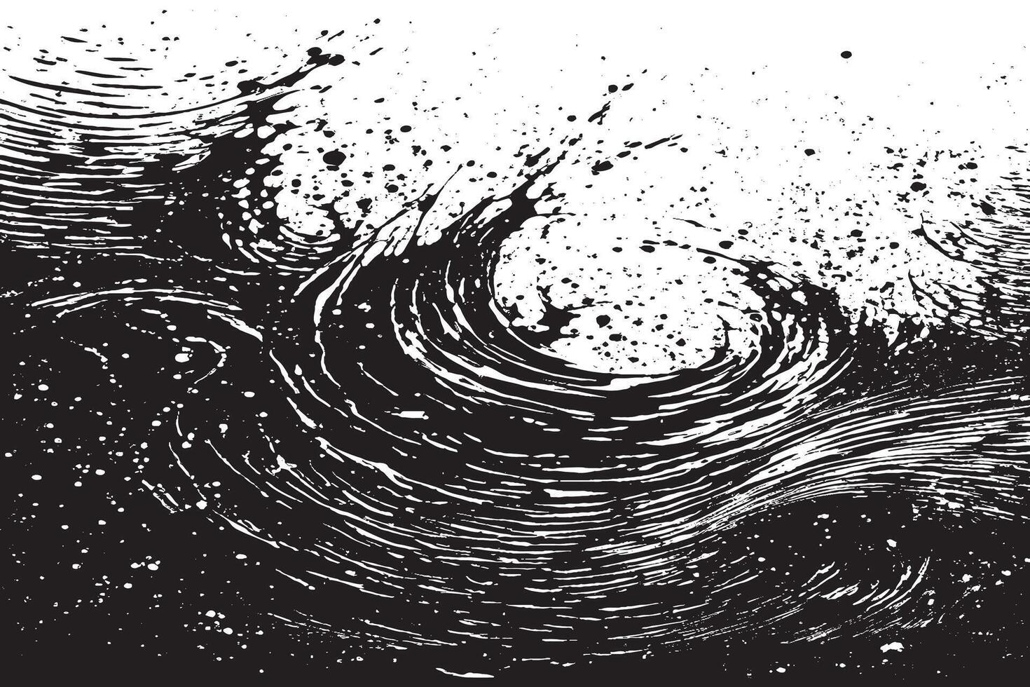 Black and White Distressed Gritty Texture Overlay on Background vector