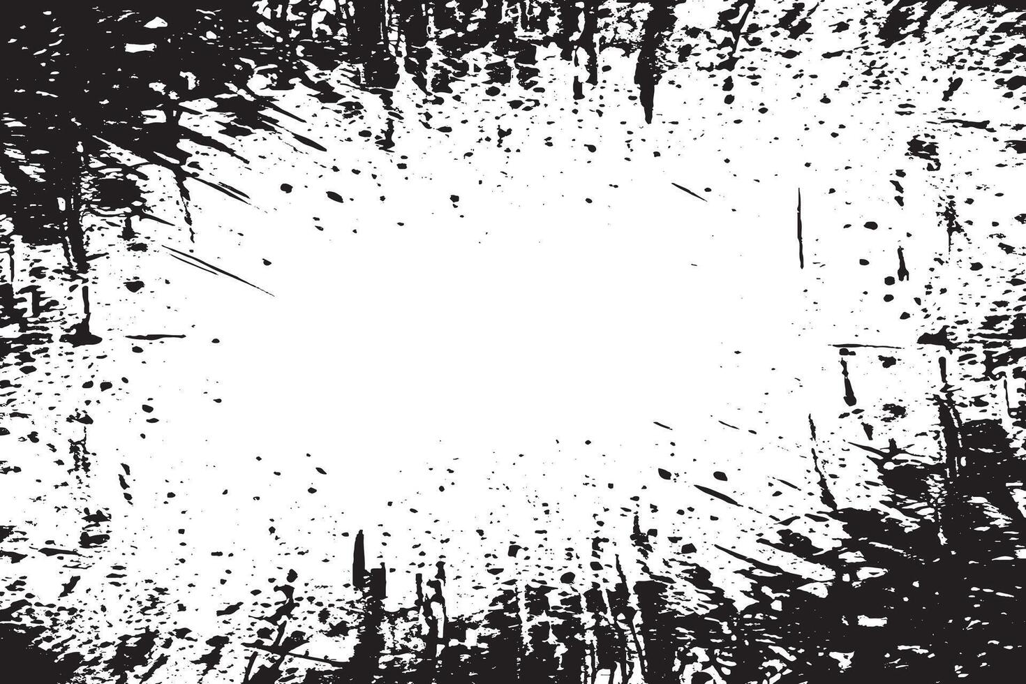 Distressed Black and White Grunge Overlay with Rough Texture Gritty Black Monochrome Texture Overlay on White Background vector