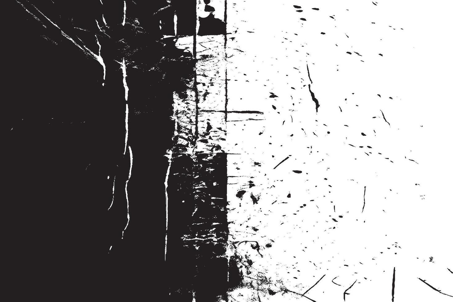 Distressed Black and White Grunge Overlay with Rough Texture Gritty Black Monochrome Texture Overlay on White Background vector