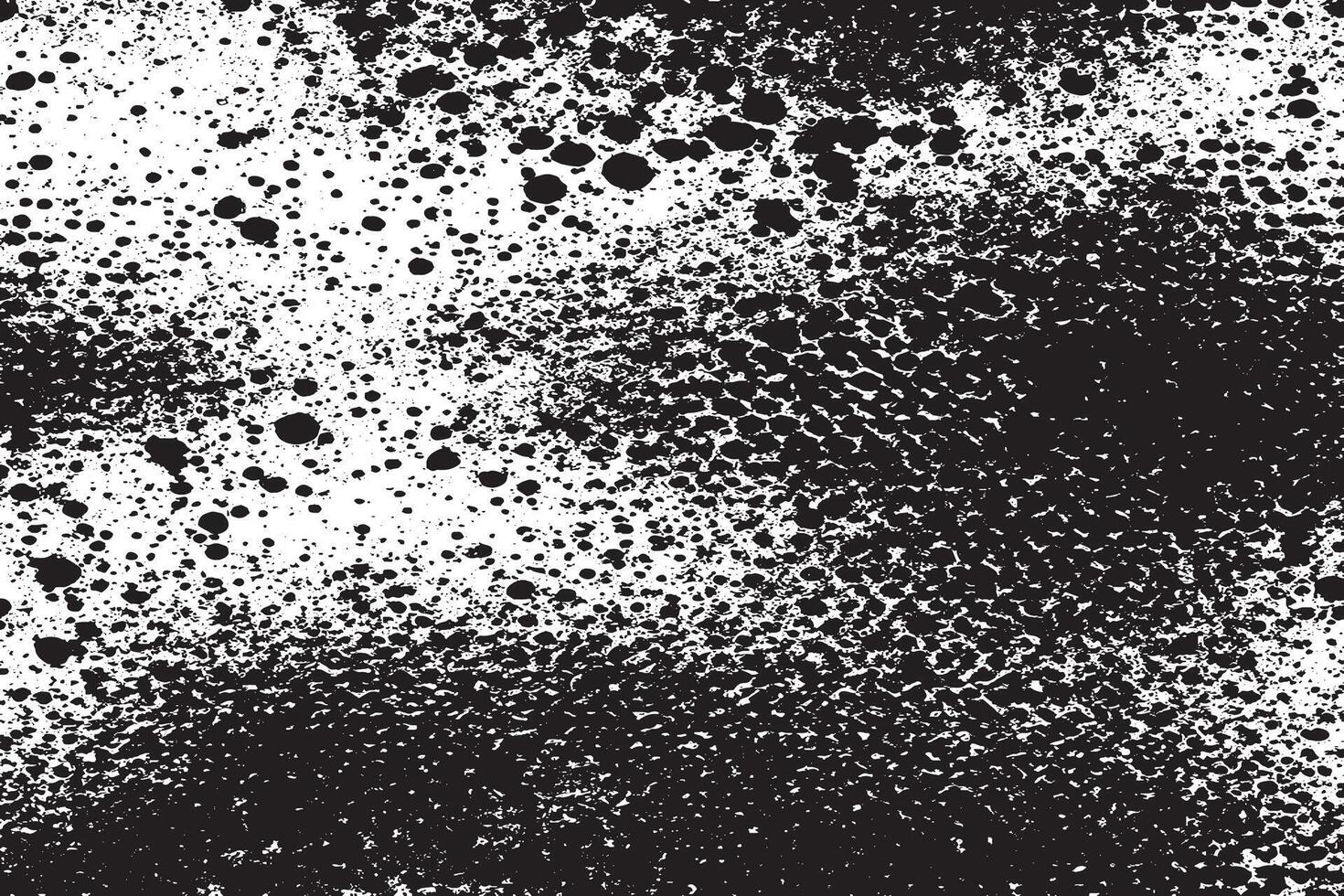 Gritty Black Monochrome Texture Overlay on White Background vector
