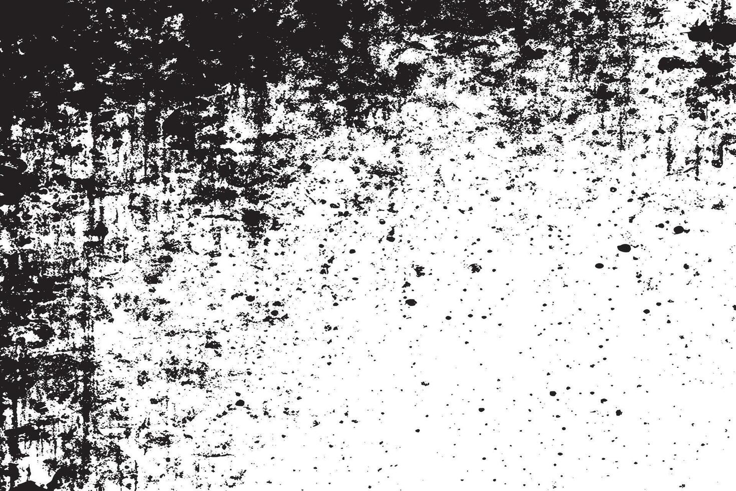 Distressed Black and White Grunge Overlay with Rough Texture Gritty Black Monochrome Texture Overlay on White Background vector