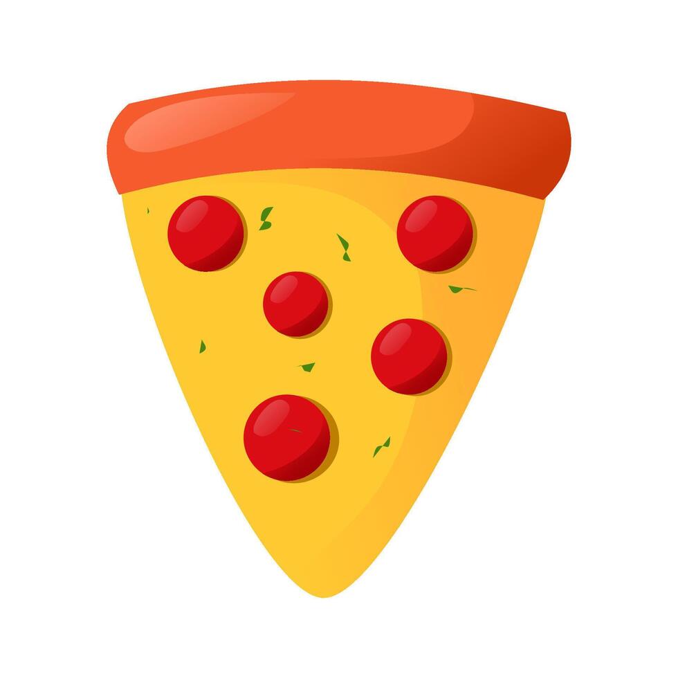 Slice of pizza with pepperoni vector