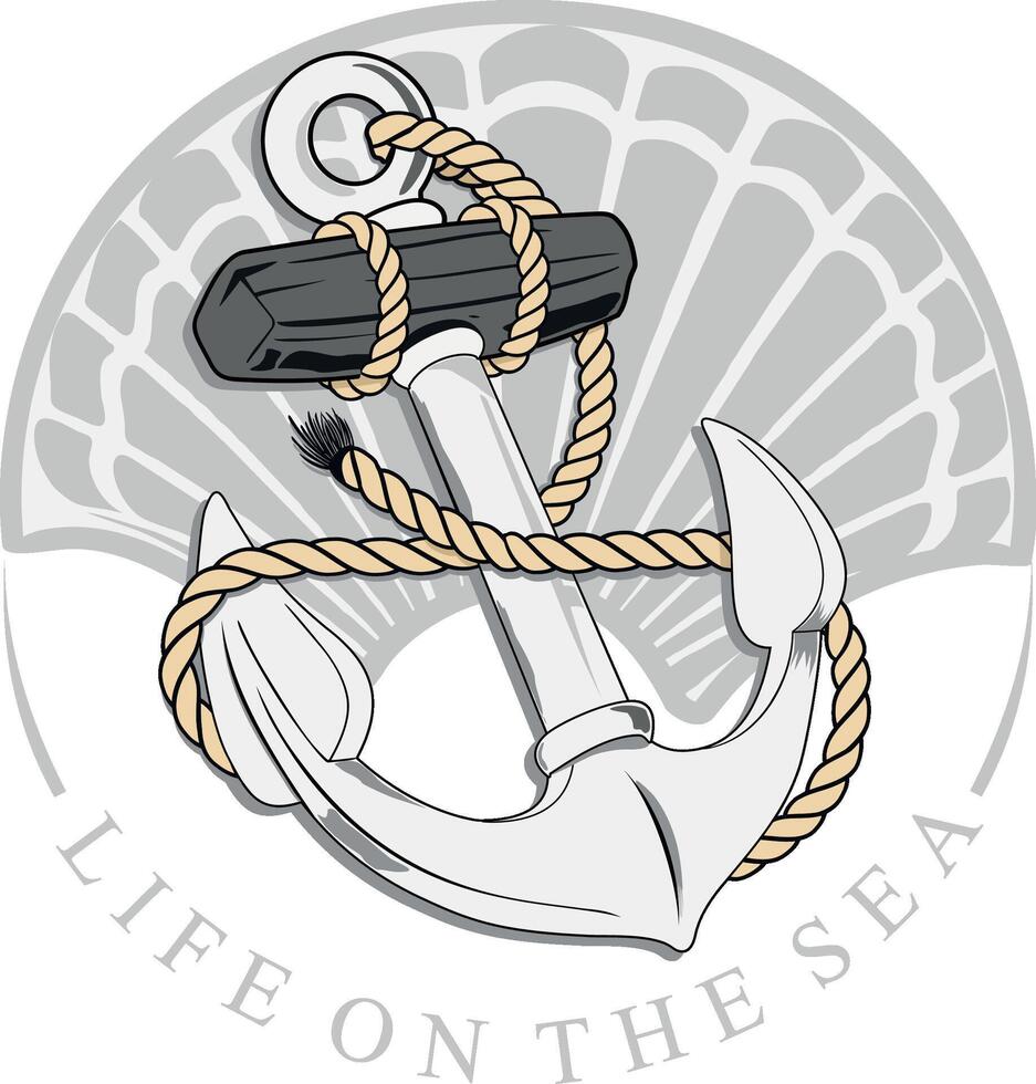 ANCHOR SHELL MARINE vector