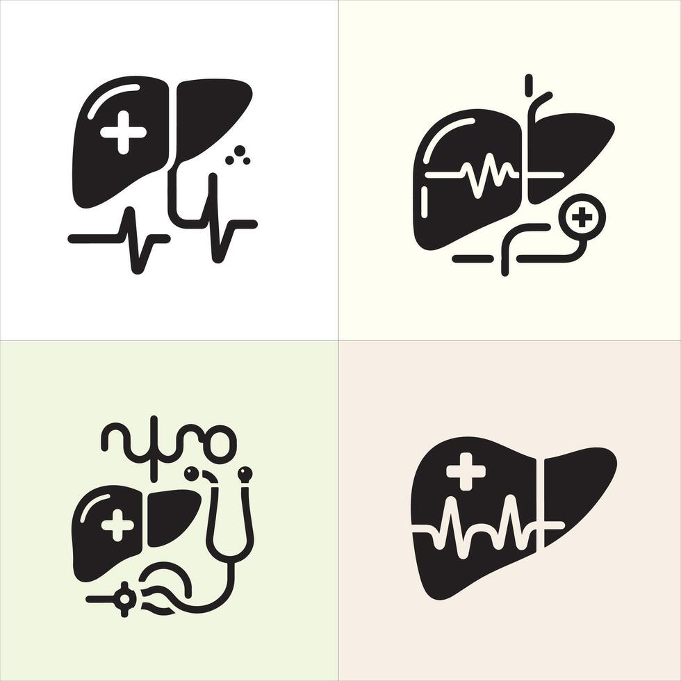 Liver Lifeline silhouette design, organ day silhouette design vector