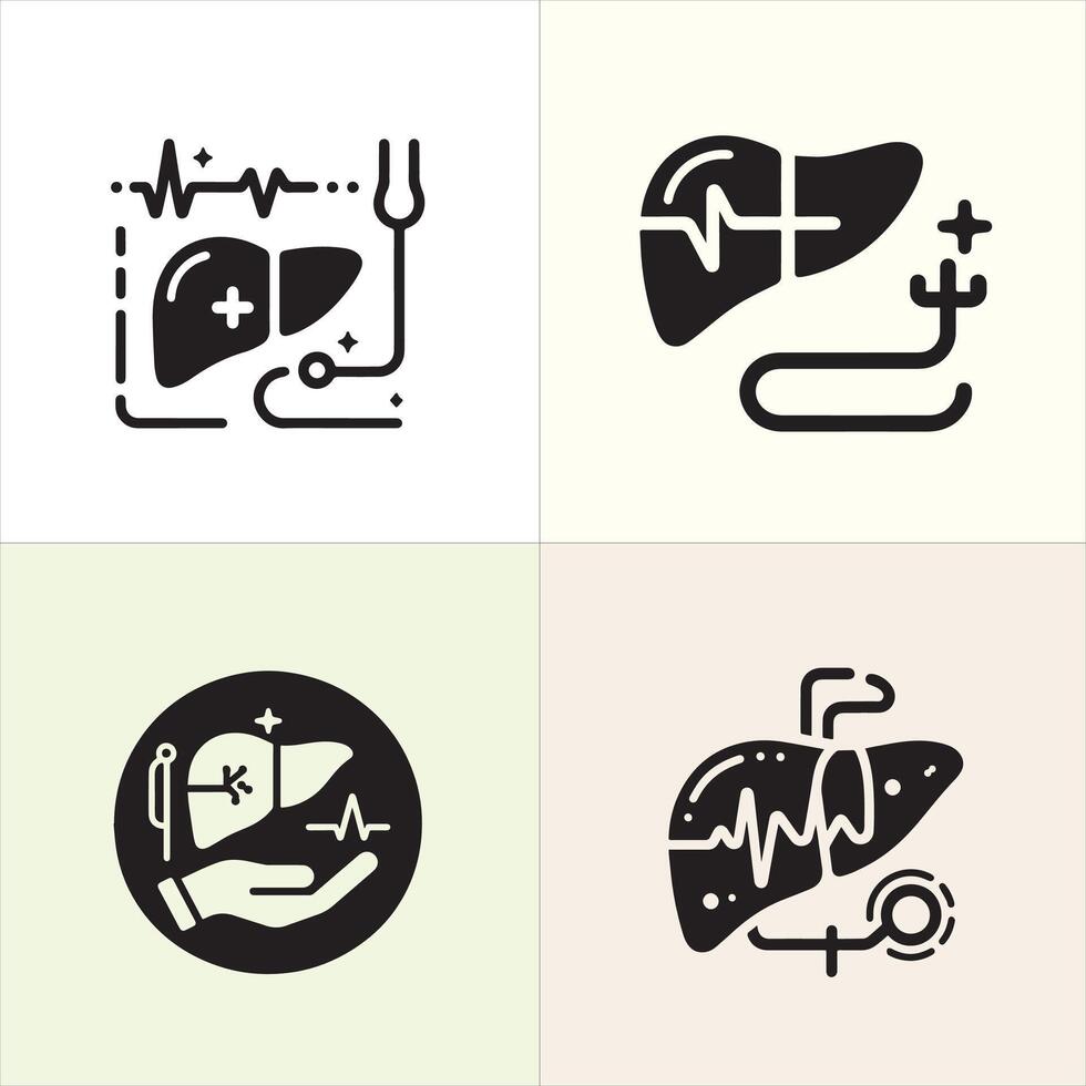 Liver Lifeline silhouette design, organ day silhouette design vector