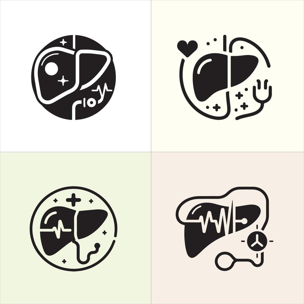Liver Lifeline silhouette design, organ day silhouette design vector