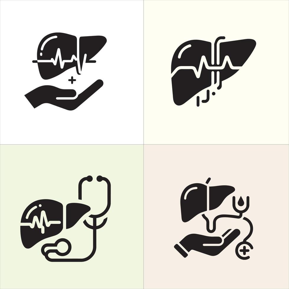 Liver Lifeline silhouette design, organ day silhouette design vector