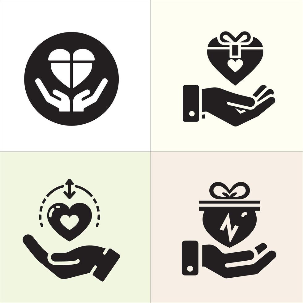 Recipient Heart Silhouette design, organ day silhouette designPrint vector