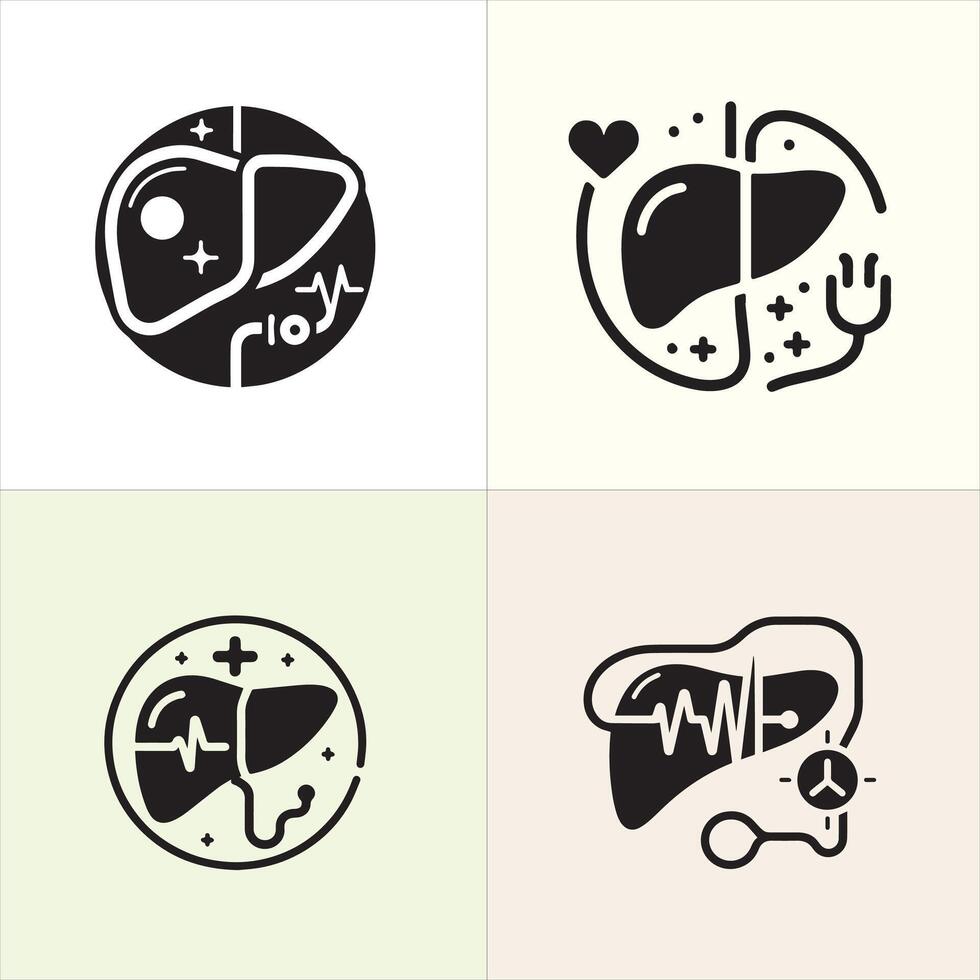 Liver Lifeline silhouette design, organ day silhouette design vector