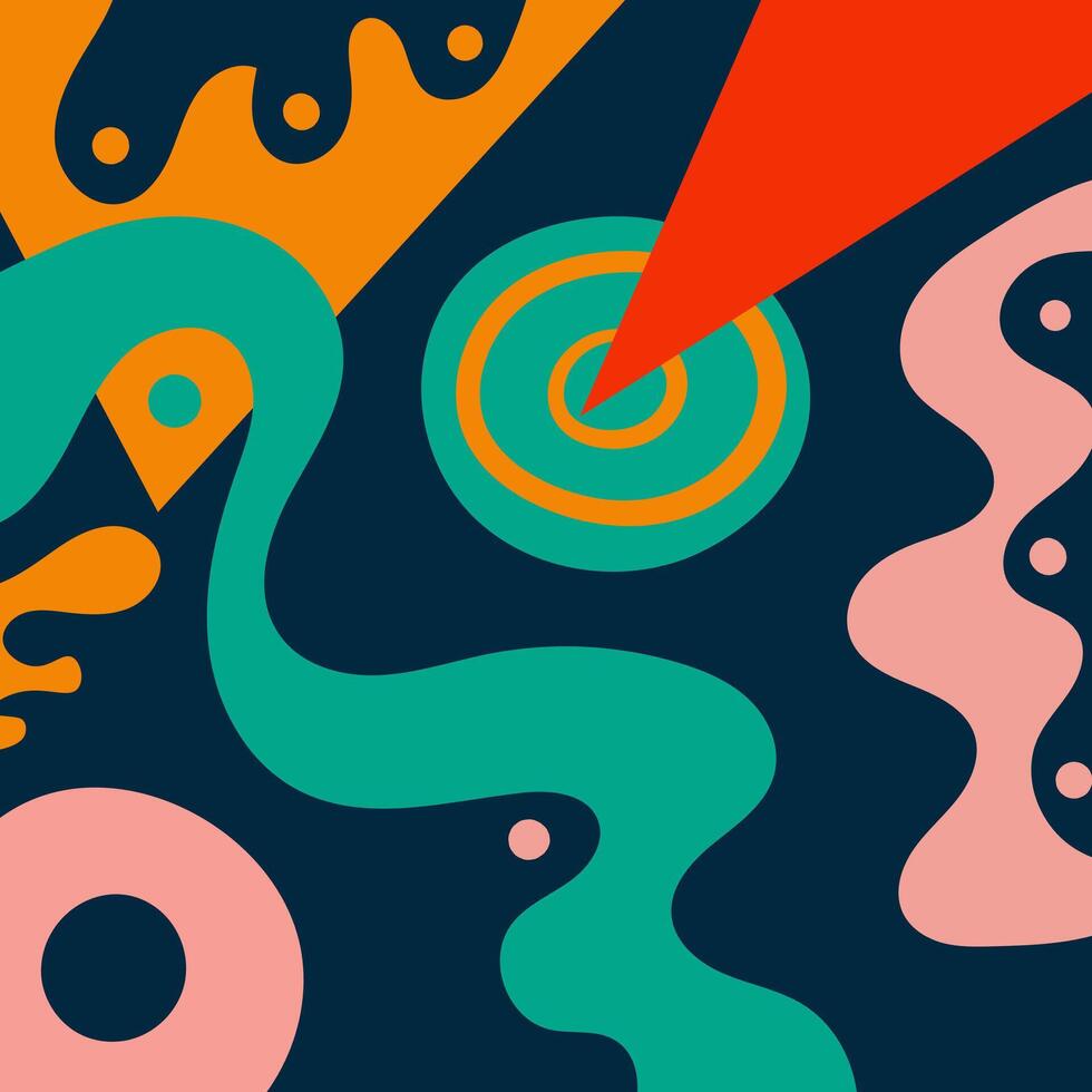Hand drawn flat abstract shapes background vector