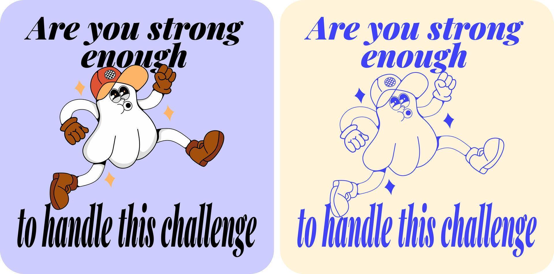 Illustration of a cheerful ghost cartoon that has accepted the fact that it has left this world.are you strong enough to overcome all the obstacles in life so that you dont regret it later vector